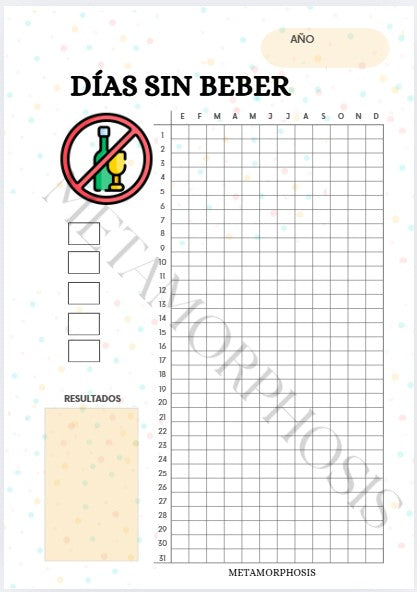 HOJA ANUAL SALUD- DIAS SIN BEBER