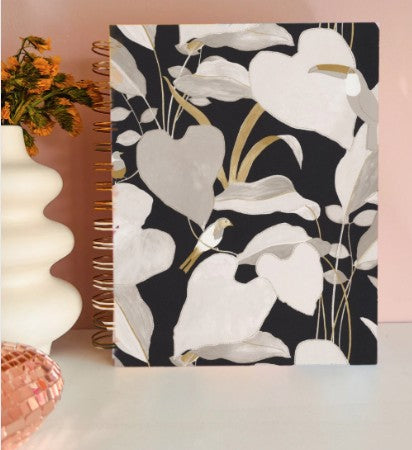 CUADERNO FLORES NEGRAS/BLANCAS